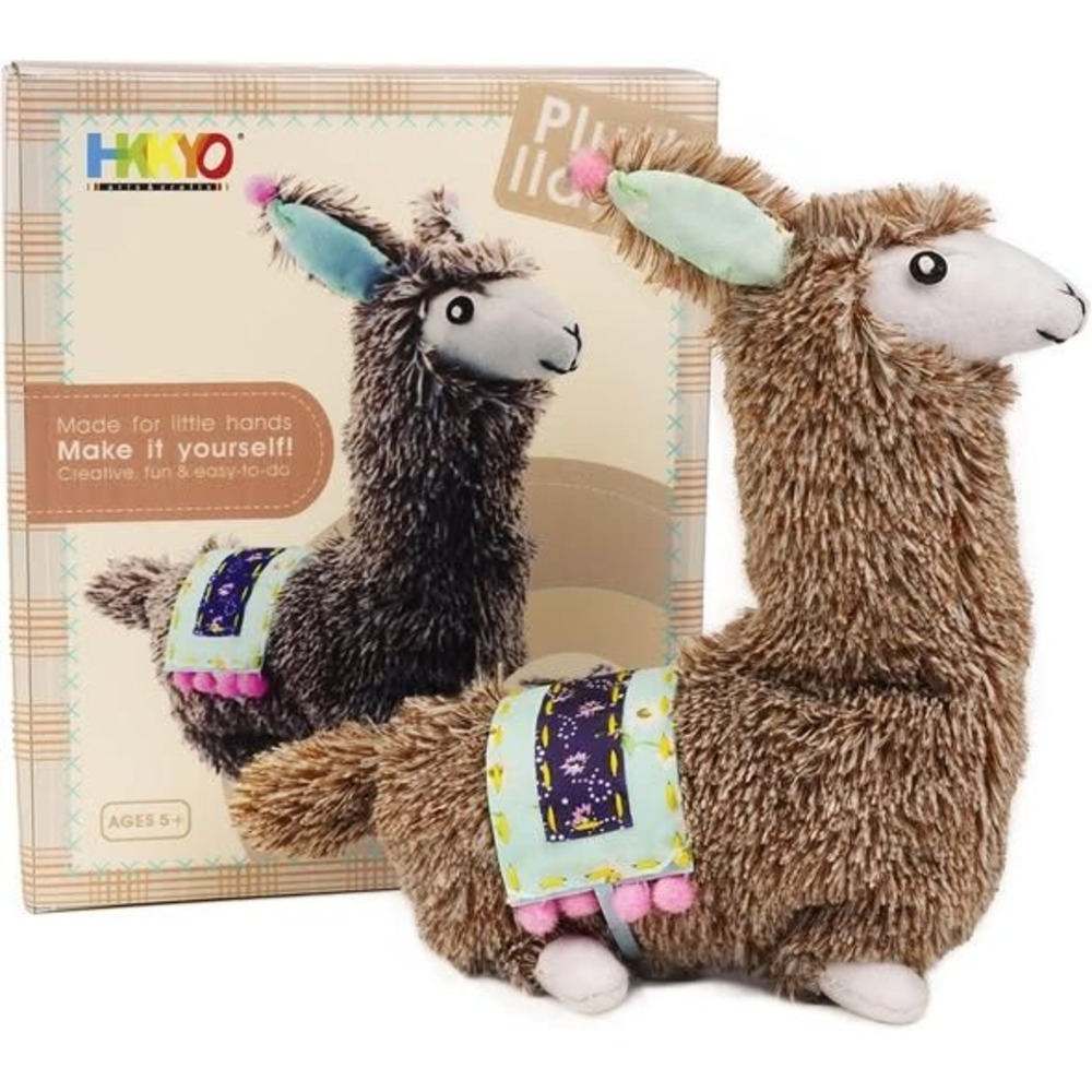 Hoyo DIY Plush Llama Sewing Kit Brown Shaggy Stuffed Animal Craft Set Ages 5+